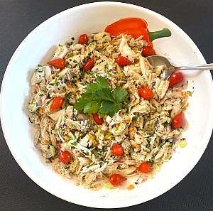 Crab meet salad in bowl