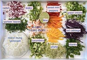 chopped vegetables with text