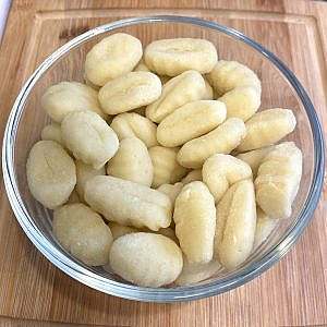 Gnocchi in glass bowl