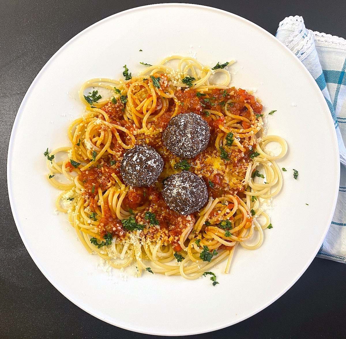 🍝 Savory Vegan Mushroom & Olive “Meatballs” with Chia and Sticky Rice